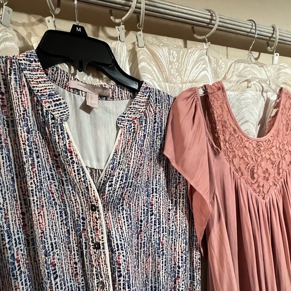 2 Forever 21Womens Sz S Pink Mauve Lace Short Dress and Blue Shorts Jumper - Picture 6 of 16